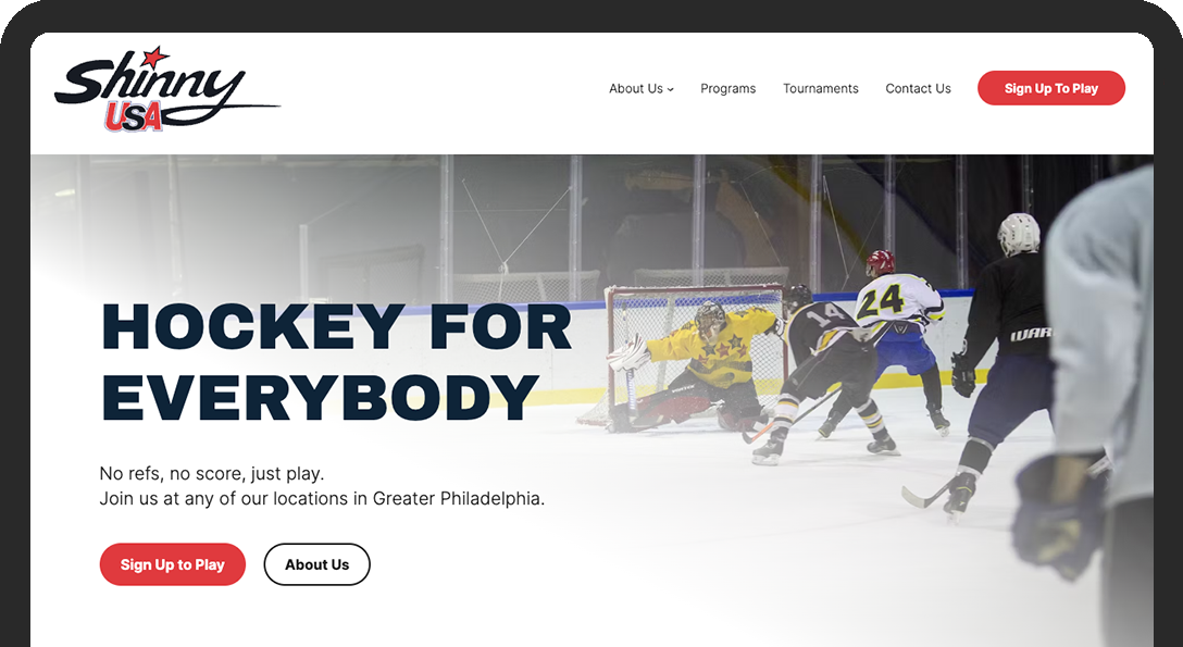 image of Shinny USA website front page